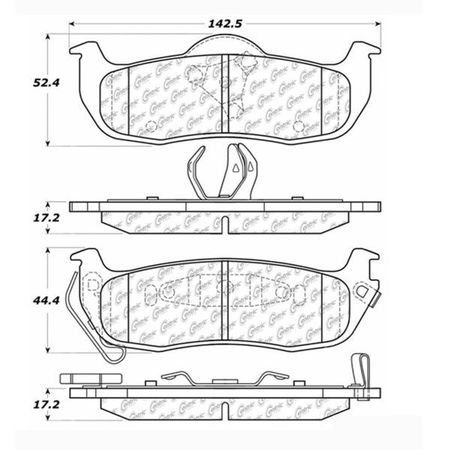 CENTRIC PARTS Posi-Quiet Ext. Wear Pad, 106.10410 106.10410